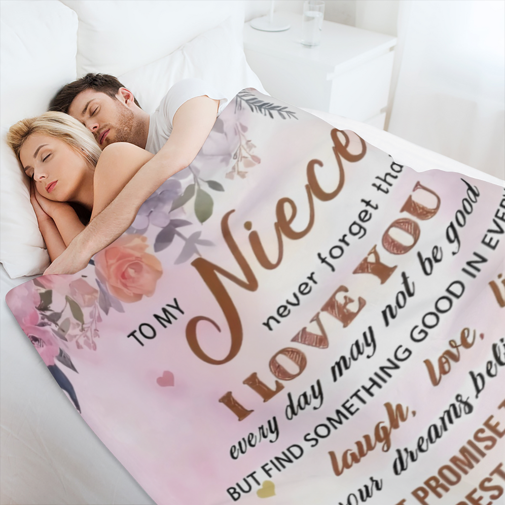 All- Season Soft & Cozy Flannel Throw Blanket - Perfect for Travel, Sofa, Bed, Office Nap - Ideal Birthday Gift ' to My Niece' Print