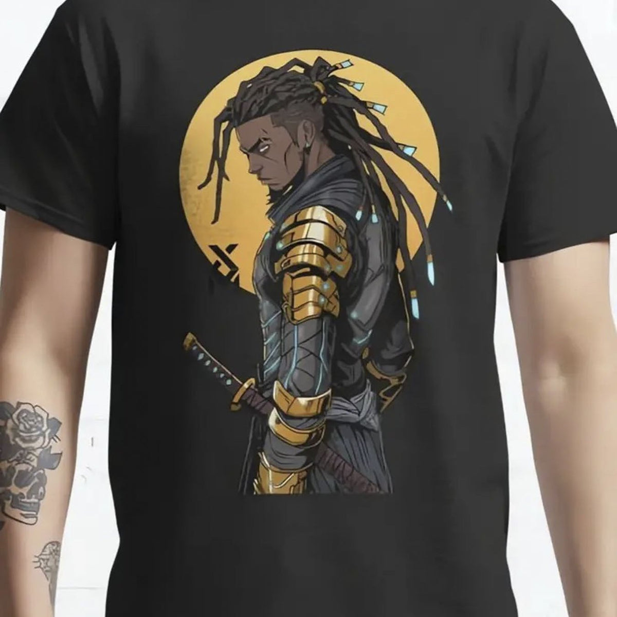 1 T-shirt Homme Samurai Coucher de Soleil - 100% Cotton