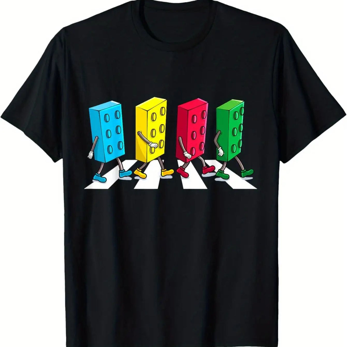 Men's 100% Cotton Building Block Brick Design T-Shirt