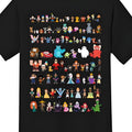Mickey& Friends Colorful Graphic T-Shirt- 100% Cotton Short Sleeve Tee with Cartoon Grid Design, Round Neck for Men& Women, Perfect for Backyard BBQs, Casual Wear& Cartoon Fans, 180g Pure Cotton