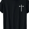 Men's Christian Gym Workout T-Shirt Heavy Duty Fitness Tee with Cross & Dumbbell