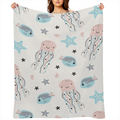 Cute Jellyfish Baby Blanket Cotton Blanket for Infants, Lightweight Soft Receiving Blanket & Swaddling Blanket for Crib, Stroller, Nursery Blankets