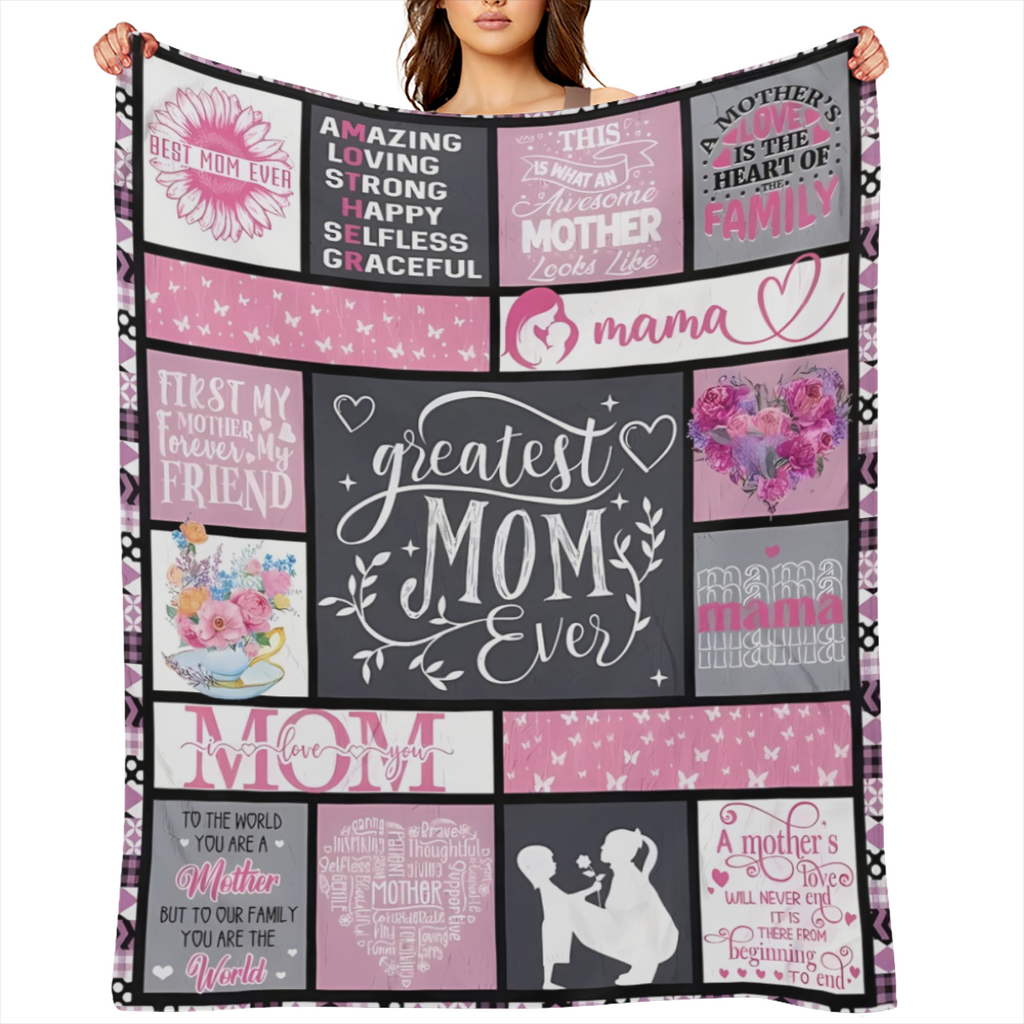 Precious Mom Gift - Ultra-Soft & Cozy 280gsm Polyester Flannel Blanket with Heartfelt Message for Mothers Comfortable Double-Sided Design Perfect for All Seasons & Occasions Ideal Mother's Day Present