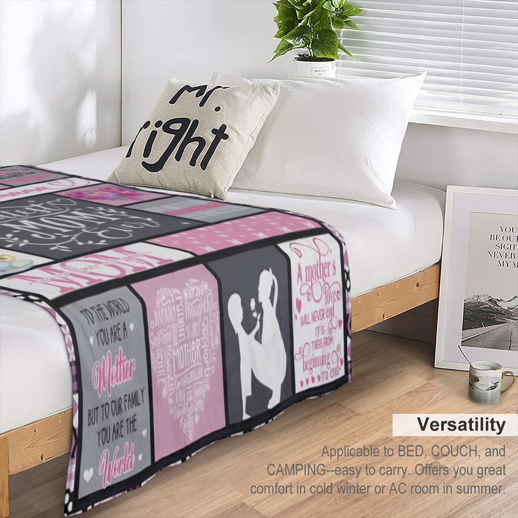 Precious Mom Gift - Ultra-Soft & Cozy 280gsm Polyester Flannel Blanket with Heartfelt Message for Mothers Comfortable Double-Sided Design Perfect for All Seasons & Occasions Ideal Mother's Day Present