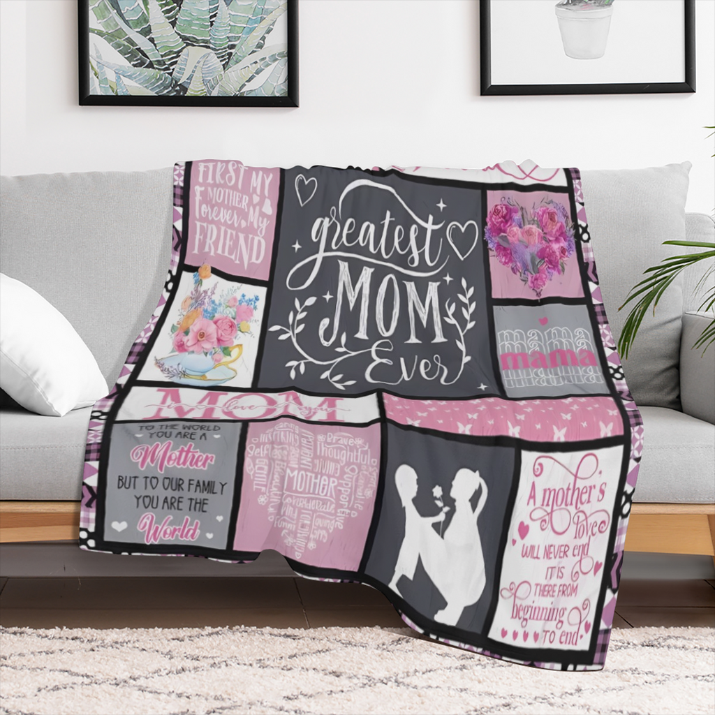 Precious Mom Gift - Ultra-Soft & Cozy 280gsm Polyester Flannel Blanket with Heartfelt Message for Mothers Comfortable Double-Sided Design Perfect for All Seasons & Occasions Ideal Mother's Day Present