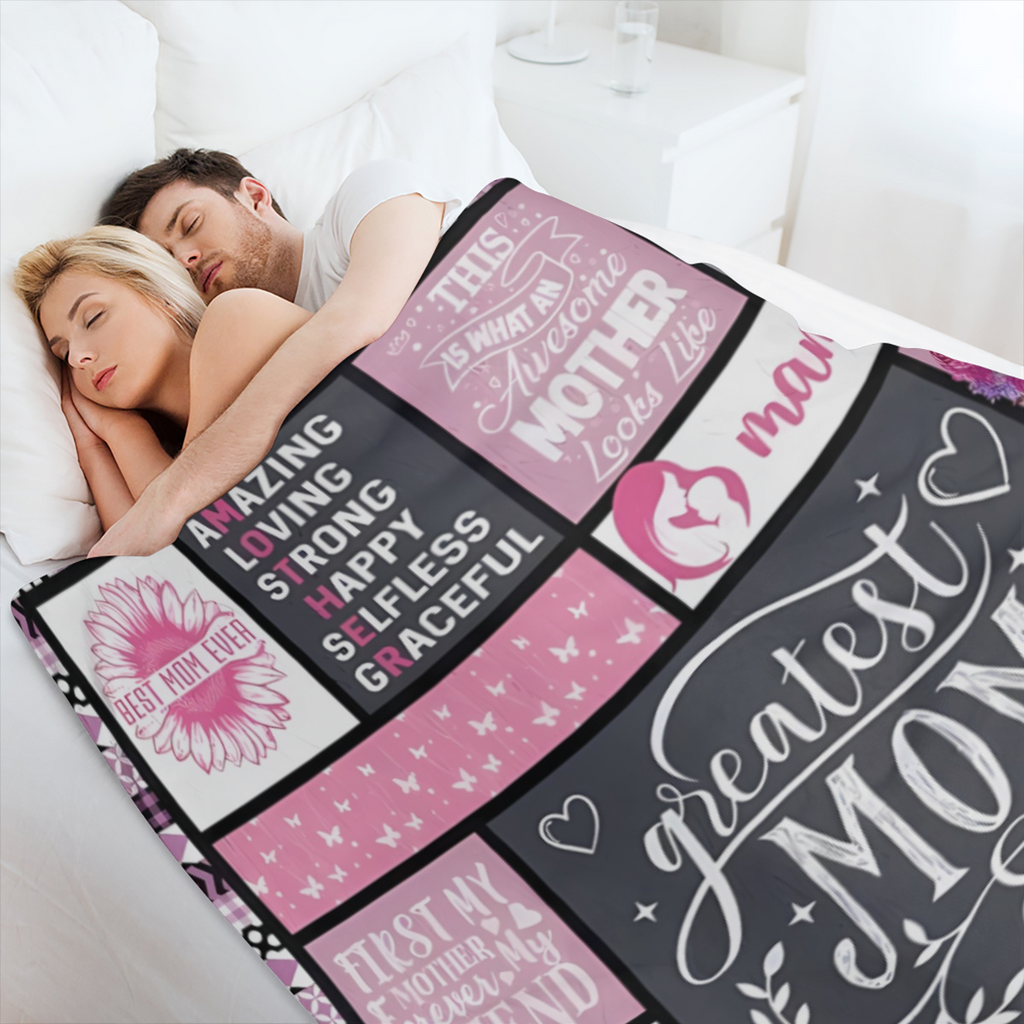 Precious Mom Gift - Ultra-Soft & Cozy 280gsm Polyester Flannel Blanket with Heartfelt Message for Mothers Comfortable Double-Sided Design Perfect for All Seasons & Occasions Ideal Mother's Day Present