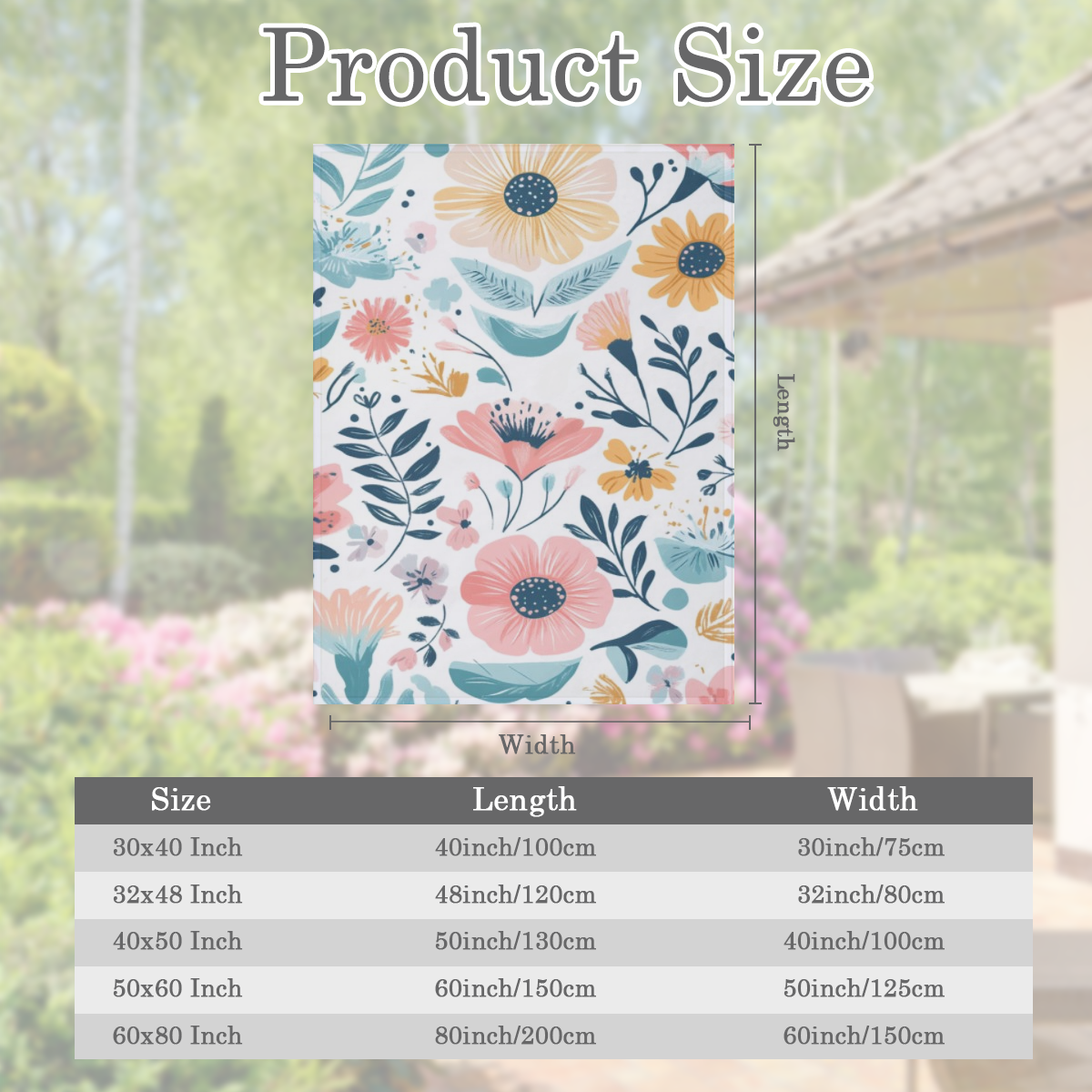 Colorful Pastel Floral Watercolor Throw Blanket - Soft Plush 280gsm, All- Season Cozy Comfort for Couch, Sofa, or Bed - Vibrant Nordic Design with Pink, Blue, Green & Yellow Flowers - Perfect Gift Ide