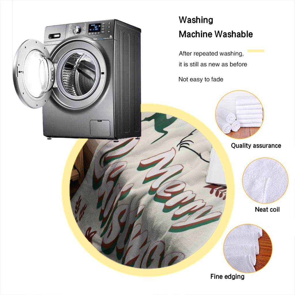 Ecervent Manta Navide?a de 300GSM - Felpa Doble Cara con Estampado de Santa y Renos, Hojas Verdes en el Reverso, Ultra Suave para Todas las Estaciones, Grande (30x40 a 60x80 Pulgadas) - Lavable a M¨¢