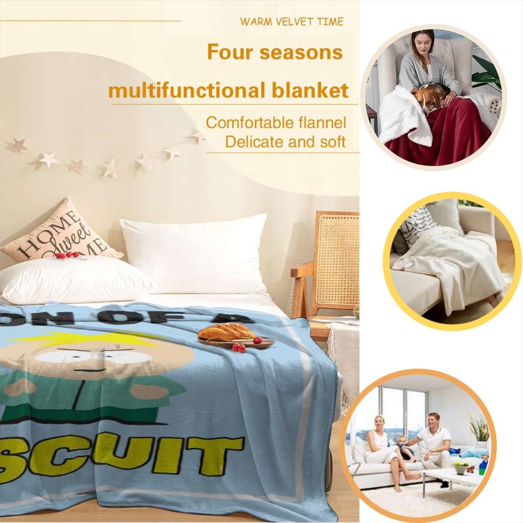 South Park Throw Blanket - Butters Son Of A Biscuit Fuzzy Soft Fleece Throw Blanket For Bed Or Couch 46" X 60", Soft And Comfortable Flannel Blanket