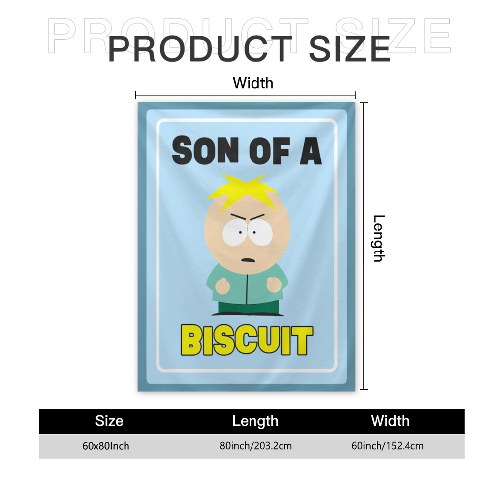 South Park Throw Blanket - Butters Son Of A Biscuit Fuzzy Soft Fleece Throw Blanket For Bed Or Couch 46" X 60", Soft And Comfortable Flannel Blanket