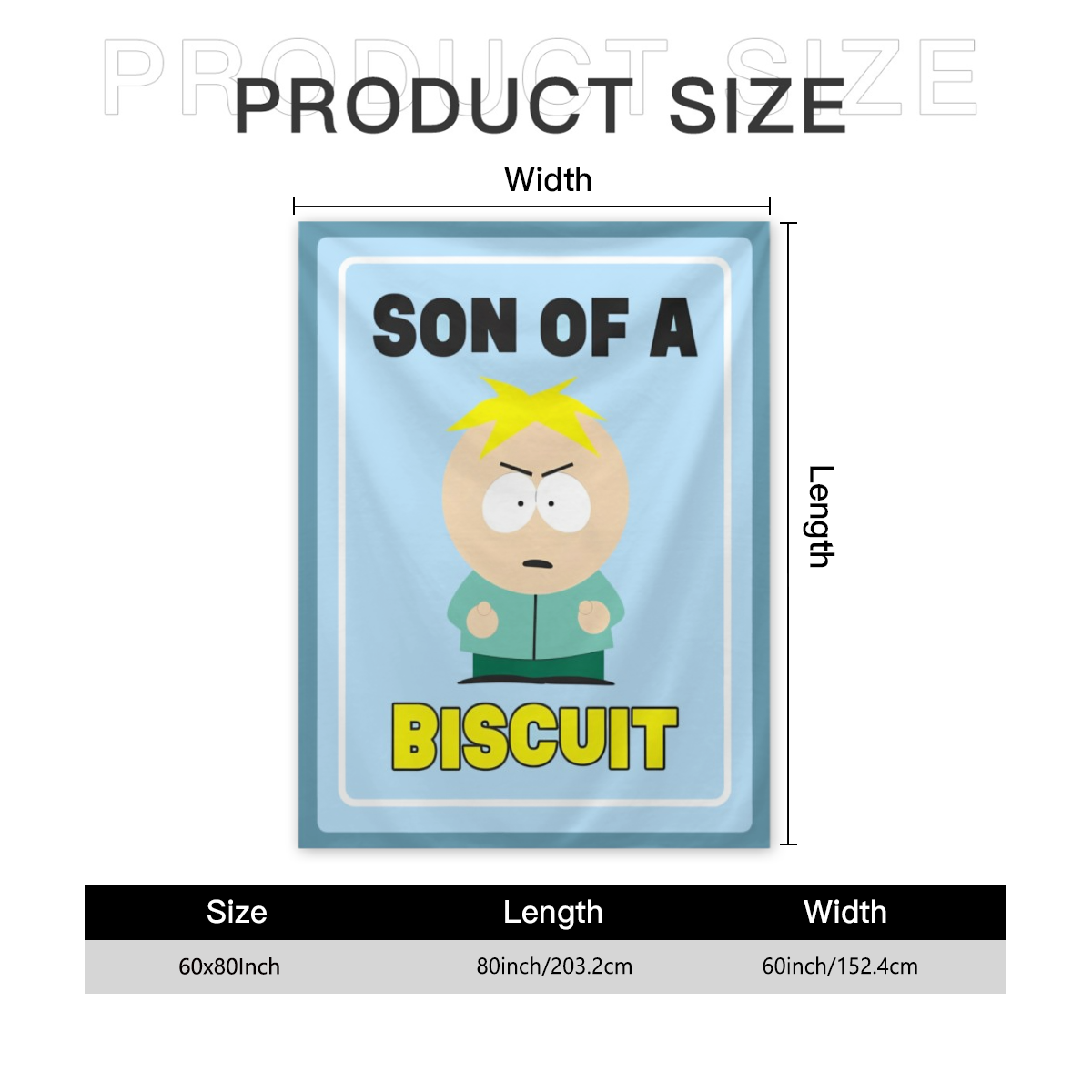 South Park Throw Blanket - Butters Son Of A Biscuit Fuzzy Soft Fleece Throw Blanket For Bed Or Couch 46" X 60", Soft And Comfortable Flannel Blanket