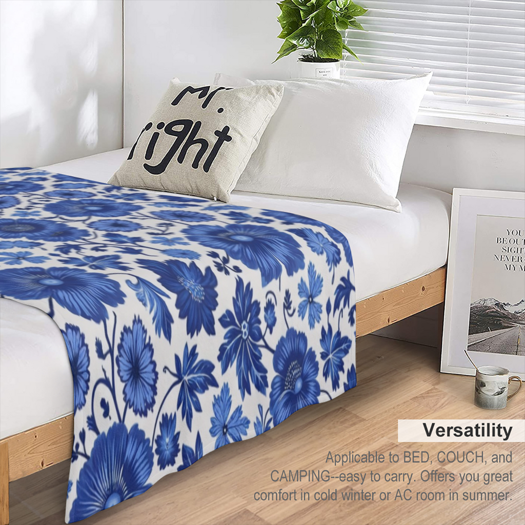 1pc Soft and Warm Forest Mushroom Pattern Flannel Blanket - Perfect for Home, Travel, and Camping