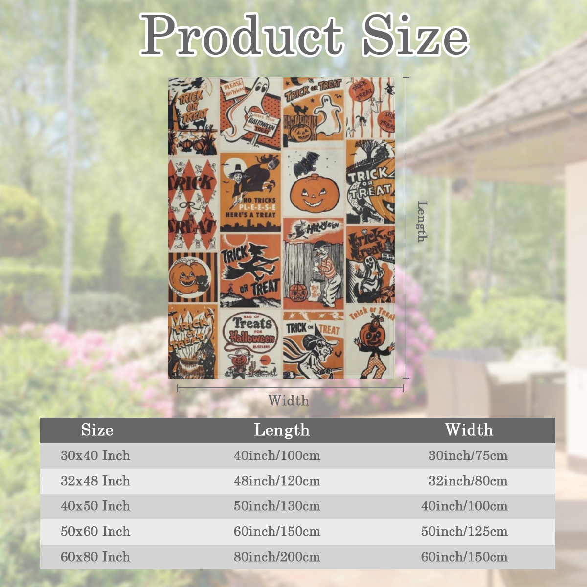 All- Season Polyester Traditional Halloween Horror Theme Knitted Throw Blanket - Multiple Embellishments - Vintage Trick or Treat & Jack- o' - Lantern Patterns