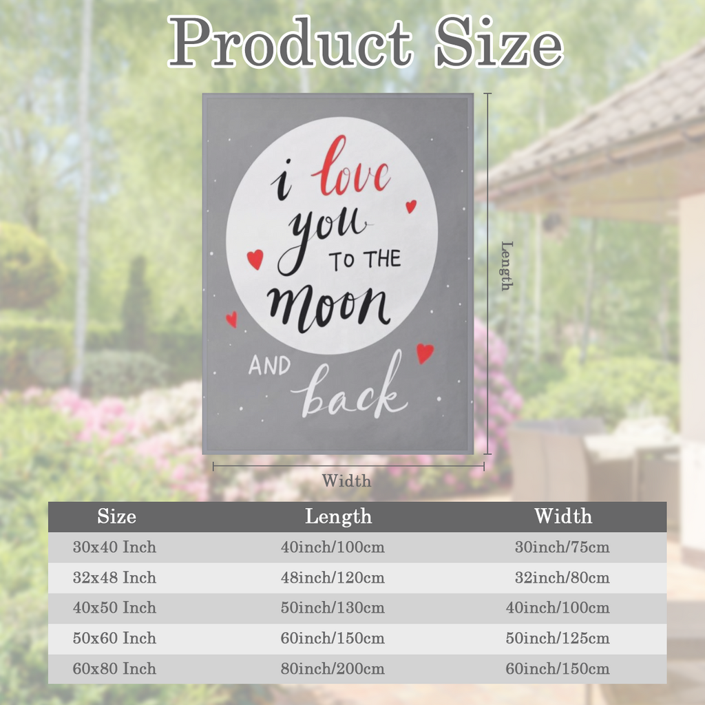 1pc "I Love You to The Moon And Back" Fleece Blanket Ultra-Soft 100 Polyester Flannel Throw, Cozy & Stylish for Sofa, Bed, Travel, Camping, or Car Perfect Gift for Mom, Warm & Durable for Indoor & Out