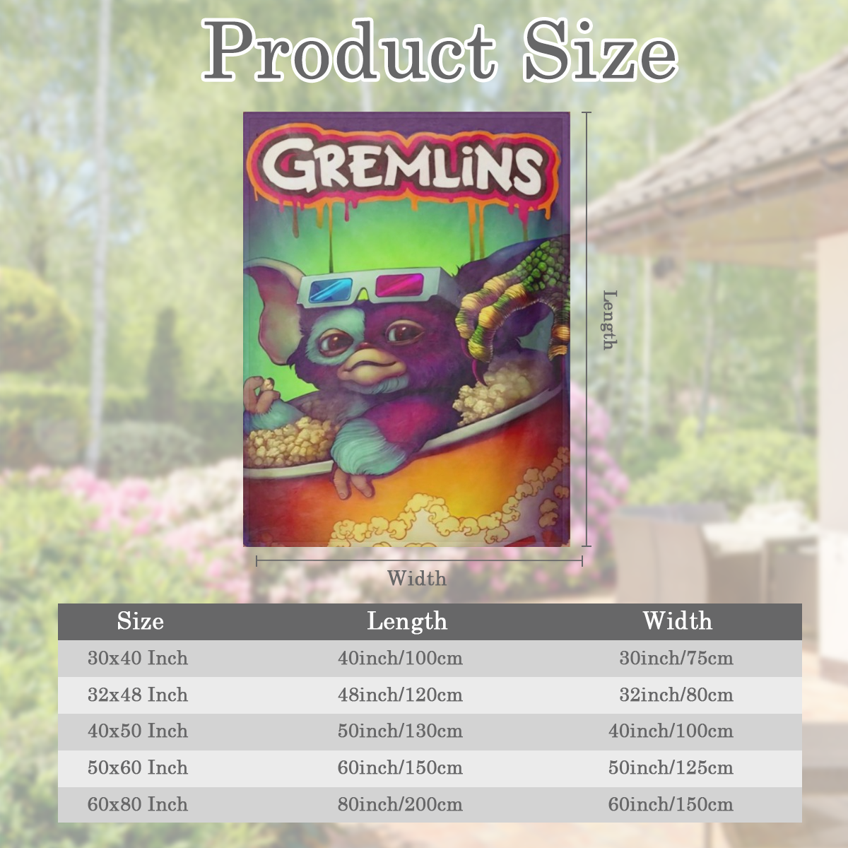 1pc Gremlins Cartoon Character Flannel Throw Blanket - Soft, Cozy, and Warm Knitted Polyester Blanket for All Seasons, Vibrant Red Digital Printed Design, Perfect for Bed, Travel, Camping, Living Room