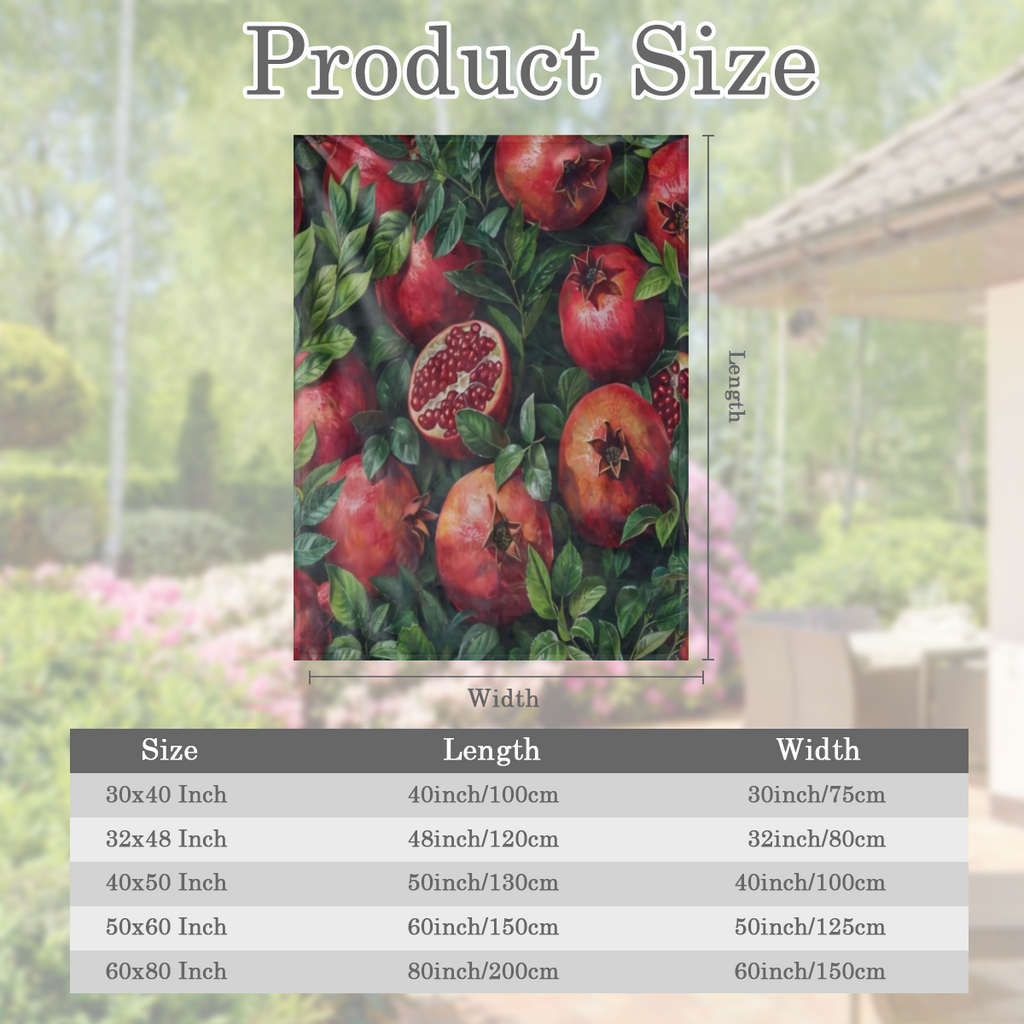 Cozy vintage pomegranate flannelette blanket - soft, warm and versatile, perfect for sofas, beds, cars, offices, camping for all seasons