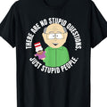 Men'S Plus-Size 180g Heavyweight Funny T-Shirt - "No Stupid Questions" Cartman & Kenny Graphic Tee, 100% Casual Round Neck Short Sleeve Shirt for Fans, Pop Culture Gift for Adults, Comedy Convention Outfit, Fan Merchandise