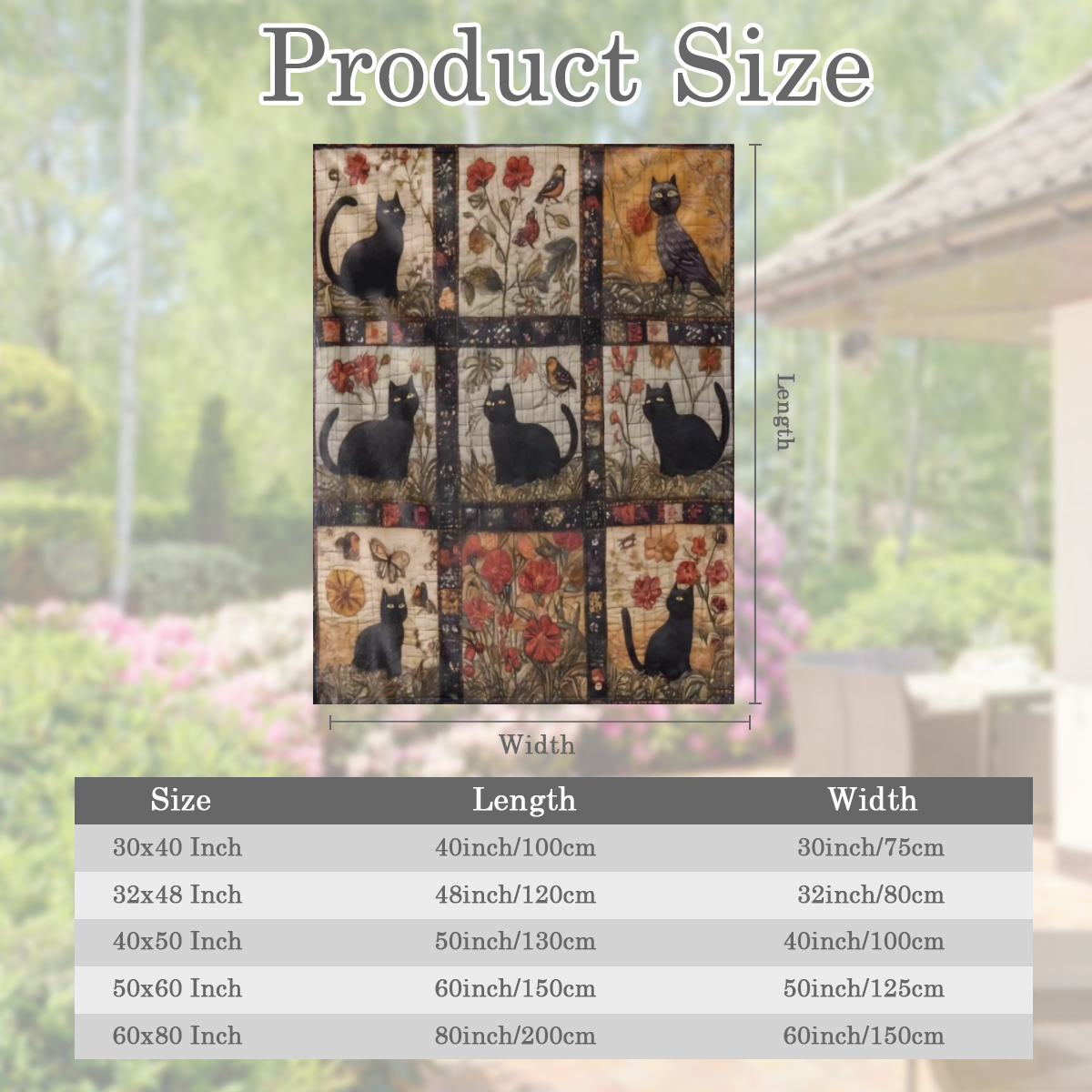 A vintage cat- and- bird checkered blanket - soft, warm and cozy all season knitted blanket, ideal for sofabed, sofa, car office, digital printing, any occasion.
