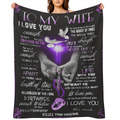 Blanket for Wife from Husband Gift 1 pc Gift for Wife from Husband to My Wife Blanket Wedding Anniversary Romantic Gifts for Wife Birthday Christmas Valentine' s Mother' s Day Healing Thoughts Blanket