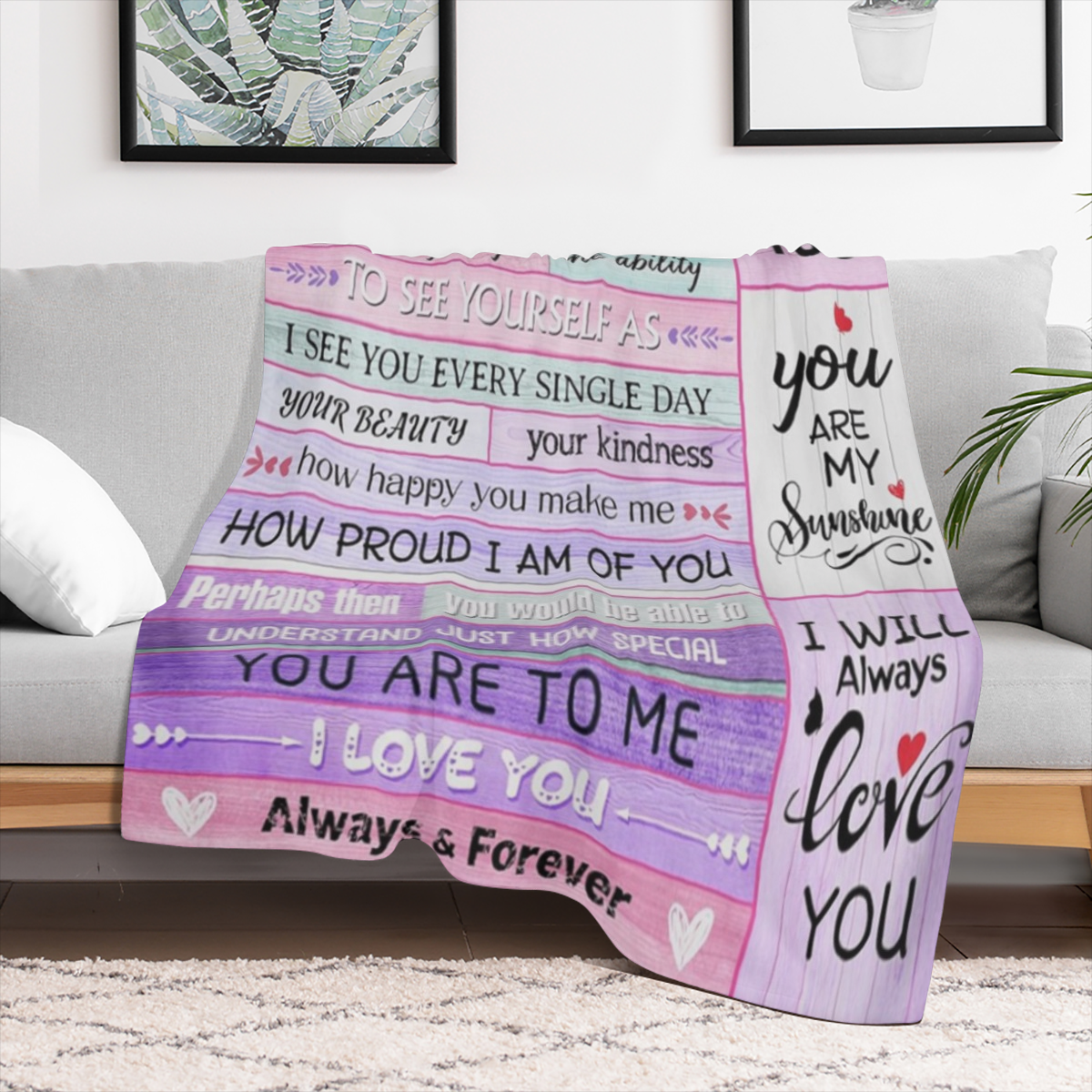 21st Birthday Gift for Daughter - Cozy Flannel Throw Blanket with Heartfelt Message, 60x50, Soft & Warm, Multi- Size Options ( 30x40in40x50in50x60in60x1119in) , Perfect for All Seasons, Machine Washab