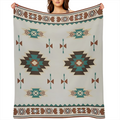 Aztec Throw Blanket Western Boho Throw Blanket - Native American Aztec Woven Blanket with Tassel - Mexican Decorative Farmhouse Sofa Blanket