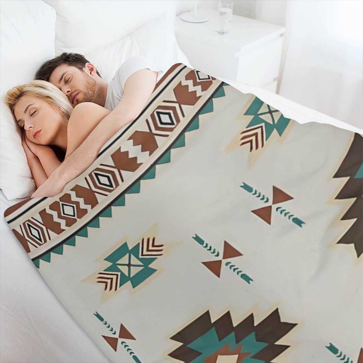 Aztec Throw Blanket Western Boho Throw Blanket - Native American Aztec Woven Blanket with Tassel - Mexican Decorative Farmhouse Sofa Blanket