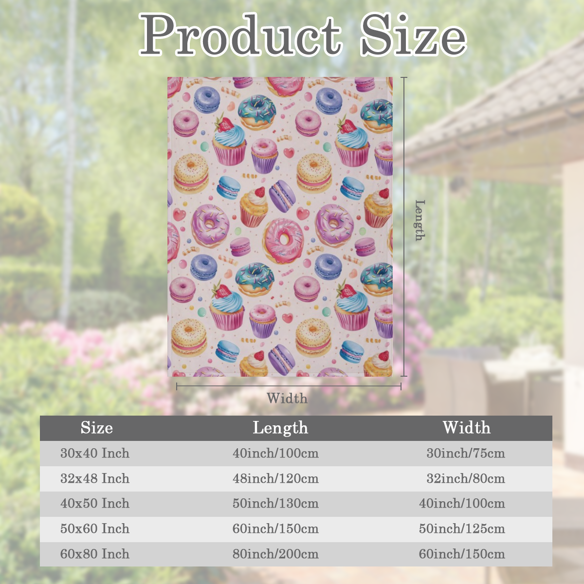 Colorful Macaron, Donuts And Cake Dessert Blanket, Soft Warm Fuzzy Lightweight Flannel Throw Blanket Perfect for Couch, Bed, Decor, Travel And Outdoor, Cozy Blankets for Adults Women