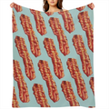 Bacon Blanket Soft Fluffy Cozy Warm Luxury Flannel Throw Blankets for Bed Couch Chairs Dorm Gifts for Women Boys Girls Small ( 50x40) , 280GSM CozyFlannel MultiSizes, 4 Sizes Available ( 30x40in 40x50