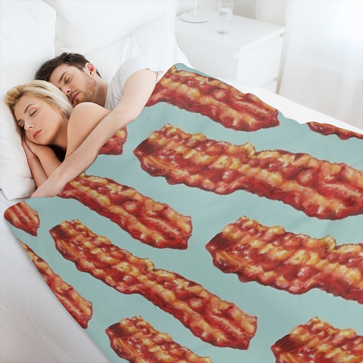 Bacon Blanket Soft Fluffy Cozy Warm Luxury Flannel Throw Blankets for Bed Couch Chairs Dorm Gifts for Women Boys Girls Small ( 50x40) , 280GSM CozyFlannel MultiSizes, 4 Sizes Available ( 30x40in 40x50
