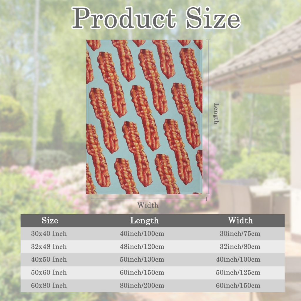 Bacon Blanket Soft Fluffy Cozy Warm Luxury Flannel Throw Blankets for Bed Couch Chairs Dorm Gifts for Women Boys Girls Small ( 50x40) , 280GSM CozyFlannel MultiSizes, 4 Sizes Available ( 30x40in 40x50