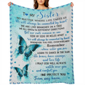 1pc Cozy Sisterhood Flannel Blanket - Soft, Warm, and Plush for Couch, Bed, Sofa, Office, and Camping - Heartfelt Gift for Sisters