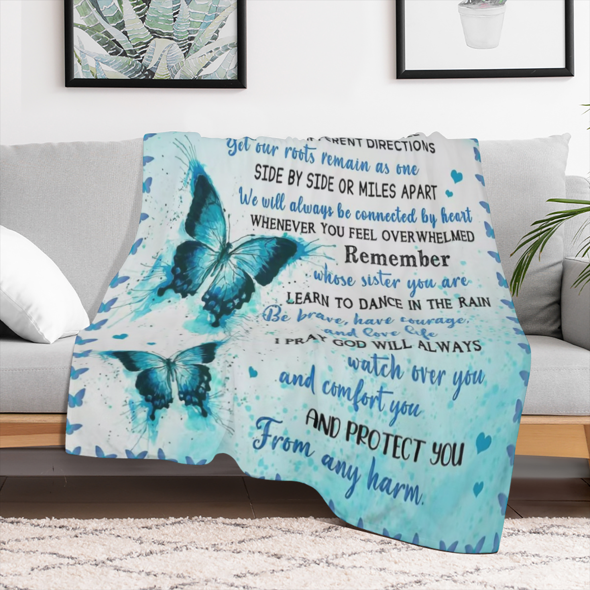 1pc Cozy Sisterhood Flannel Blanket - Soft, Warm, and Plush for Couch, Bed, Sofa, Office, and Camping - Heartfelt Gift for Sisters
