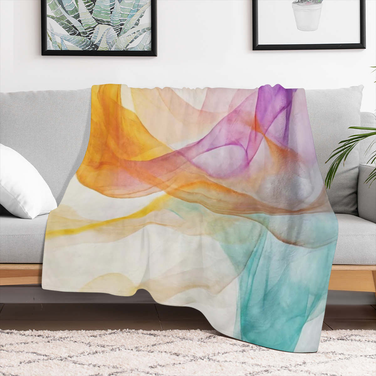 Colorful printed flannel blanket - the perfect gift for African girls, granddaughters and daughters - for outdoor, beach, camping, sofas, pets, office use - durable four season decorative blanket