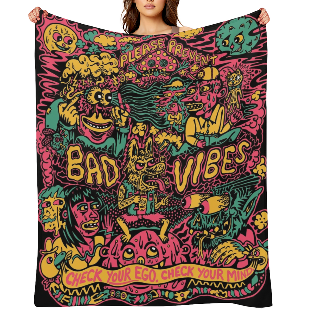 1pc Soft Flannel Graffiti Art Printed Shawl Blanket - Cozy Skin- Friendly Bedding Blanket & Throw for Leisure Sofa, Nap, and Multi- Purpose Use - Vibrant Colors, Gentle on Skin, and Perfect for Indoor