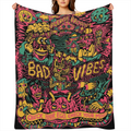 1pc Soft Flannel Graffiti Art Printed Shawl Blanket - Cozy Skin- Friendly Bedding Blanket & Throw for Leisure Sofa, Nap, and Multi- Purpose Use - Vibrant Colors, Gentle on Skin, and Perfect for Indoor
