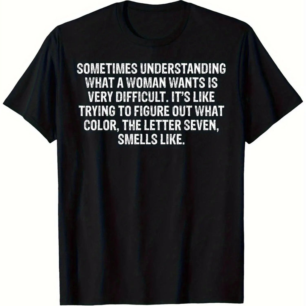 Funny Marriage Quotes T-Shirt for Men & Women - "Sometimes Understanding Women" Humorous Relationship Advice Gift - Soft Breathable 100% Loose Fit Plus Size Available (XL, Big & Tall) Funny Tee for Husband/Boyfriend - Casual Wear