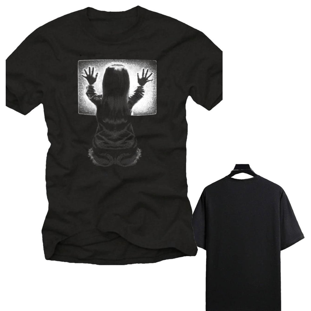 T-shirt Horreur Poltergeist pour Hommes - Tee Graphique Vintage Noir avec Personnage Icône de Film, Tissu Doux Extensible, Manches Courtes et Col Rond pour Déguisements d'Halloween & Tenue Décontractée, Vêtements d'Halloween