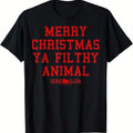 Home Alone Movie Quote T-Shirt "Merry Christmas Ya Filthy Animal" & Phone Number Design
