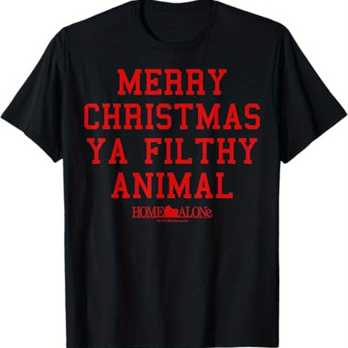 Home Alone Movie Quote T-Shirt "Merry Christmas Ya Filthy Animal" & Phone Number Design