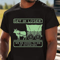 Men's Big & Tall Retro Gaming T-Shirt - Funny "Get In Loser - We're Going to Die of Dysentery" Vintage Video Game Tee - Loose Fit Crew Neck Shirt for Casual Wear, Gamer Parties & Gifts for Adult Gamers