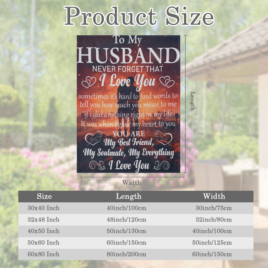 1pc Cozy Flannel Blanket - To My Husband, I Love You, Soft Blanket For Sofa, Couch, Office, Camping, Bed, Travel, And Living Room For A Whole Year