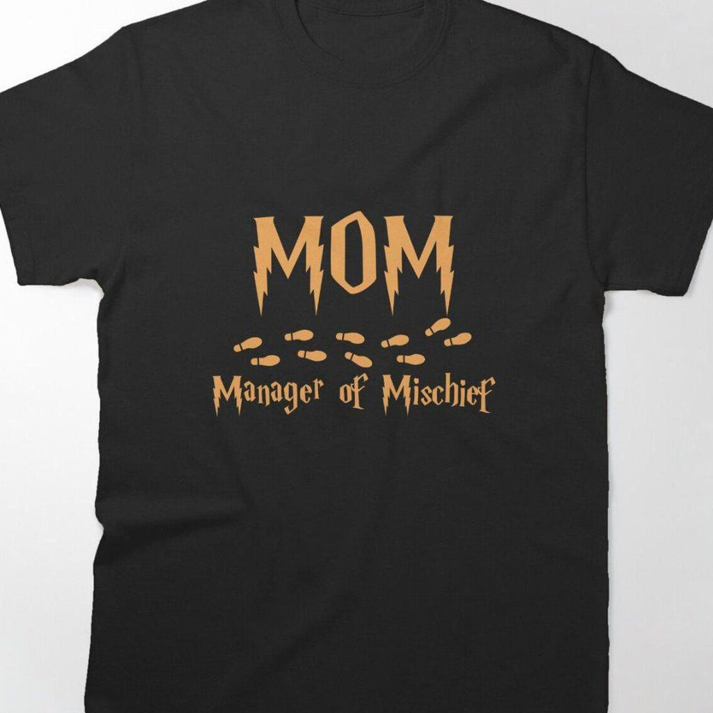 Men's & Women's Harry P HP Mom Mischief Manager Graphic T-Shirt - Short Sleeve Round Neck Casual Tee with Iconic HP Logo Design, Machine Washable for Year-Round (s)