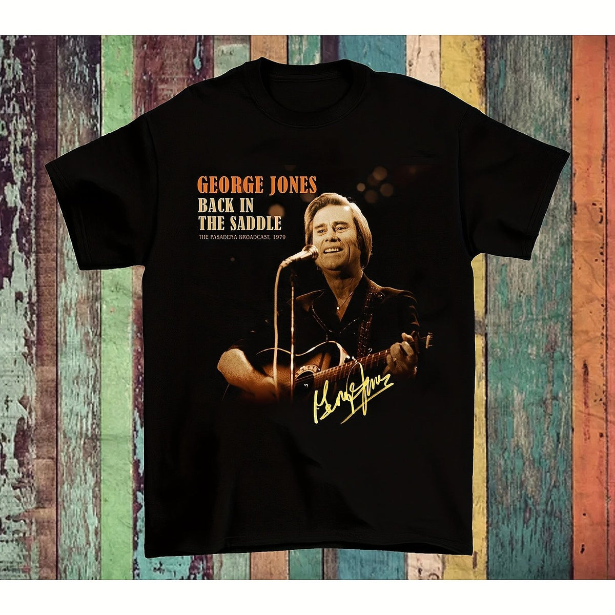 George Jones Signature Vintage Country Music Tee Birthday Him 1979 Retro Shirt with Men TeeThe
