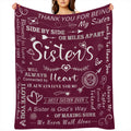 1pc To Sisters Gift Blanket, Lady' s Gift, Sister Gift, Birthday Gift, Christmas Soft Cozy Purple Flannel Blanket Christmas Presents, New Year' s Presents