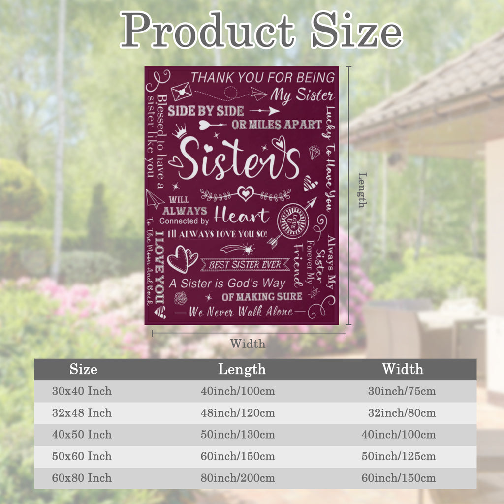 1pc To Sisters Gift Blanket, Lady' s Gift, Sister Gift, Birthday Gift, Christmas Soft Cozy Purple Flannel Blanket Christmas Presents, New Year' s Presents