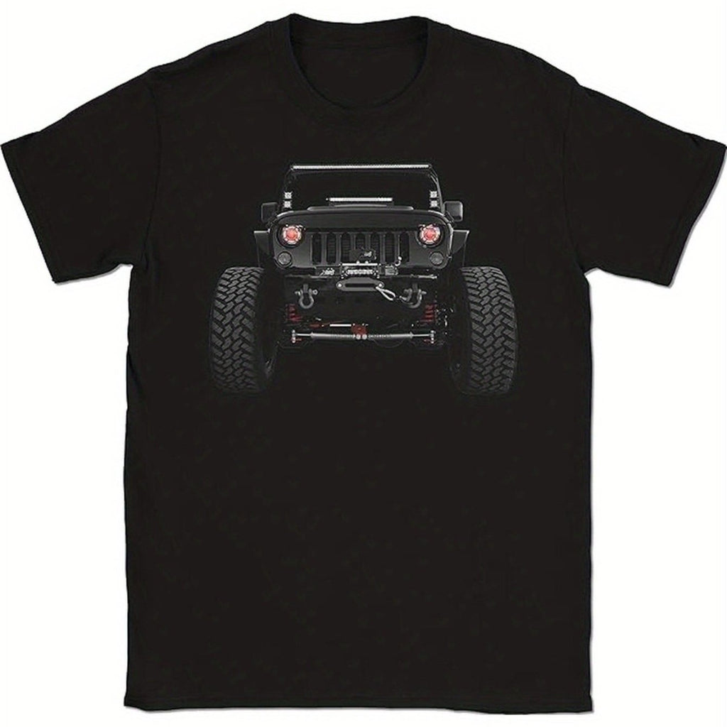 Men'S Vintage Off-Road -Inspired Graphic T-Shirt - Relaxed Fit Crew Neck Short Sleeve, with & Tires Design, Machine Washable Casual Summer Tee for Outdoor Adventures & Casual Attire - Retro Automotive Apparel for Enthusiasts - American Off-Road Big