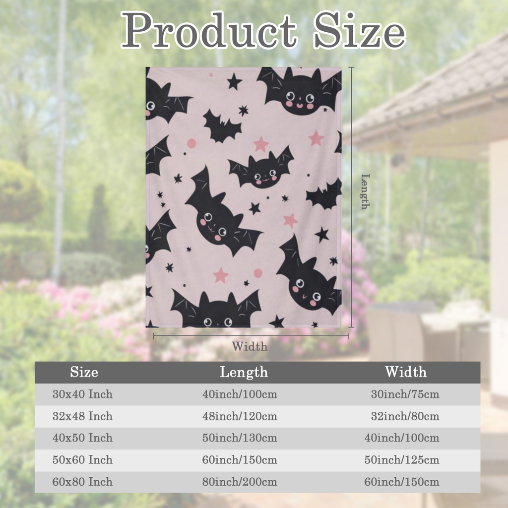 Cute Black Bat Throw Blanket, Adorable Halloween Pattern Blankets for Couch Bedroom Living Room Indoor Decor, Lightweight Soft Cozy Bedding Birthday Gift for Kids Boys Adults