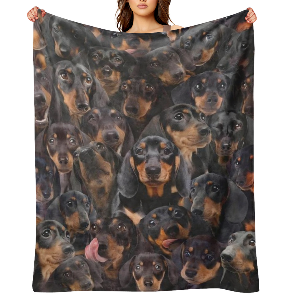 Launch The 1pc Dachshund Dog Throw Blanket a Gift for Dachshund Lovers a Flannel Blanket for Dog Moms And Dads a Soft Blanket for Sofa Beds Perfect for Halloween And Christmas Gifts