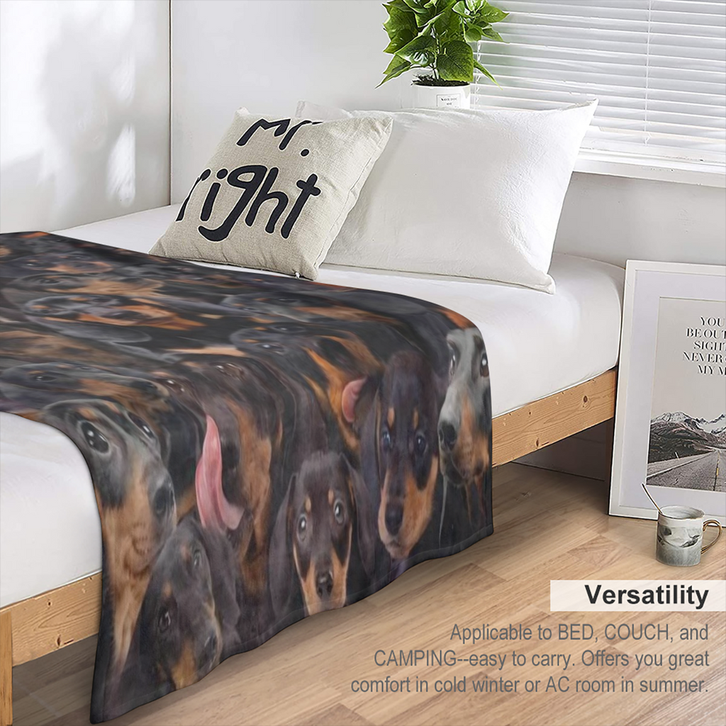 Launch The 1pc Dachshund Dog Throw Blanket a Gift for Dachshund Lovers a Flannel Blanket for Dog Moms And Dads a Soft Blanket for Sofa Beds Perfect for Halloween And Christmas Gifts