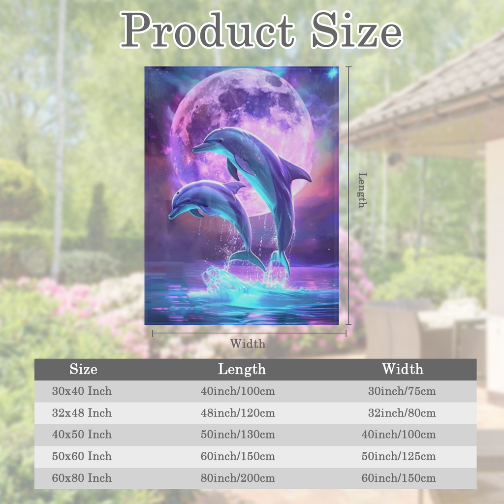 1pc Cozy Flanel Blanket, Comfortable Leaping Dolphin Design for Camping Sofa Bed and Couch Office, Suitable for Gift in All Seasons